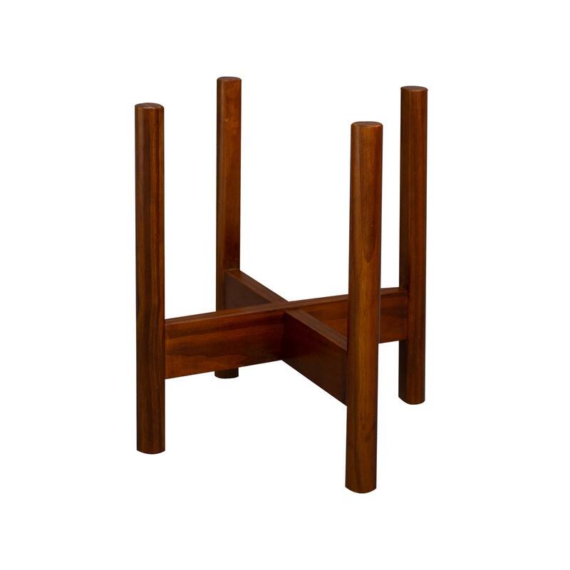 Mid-Century Modern Wood Plant Display Stand (Stand Only) - 10" W - Antique Mahogany