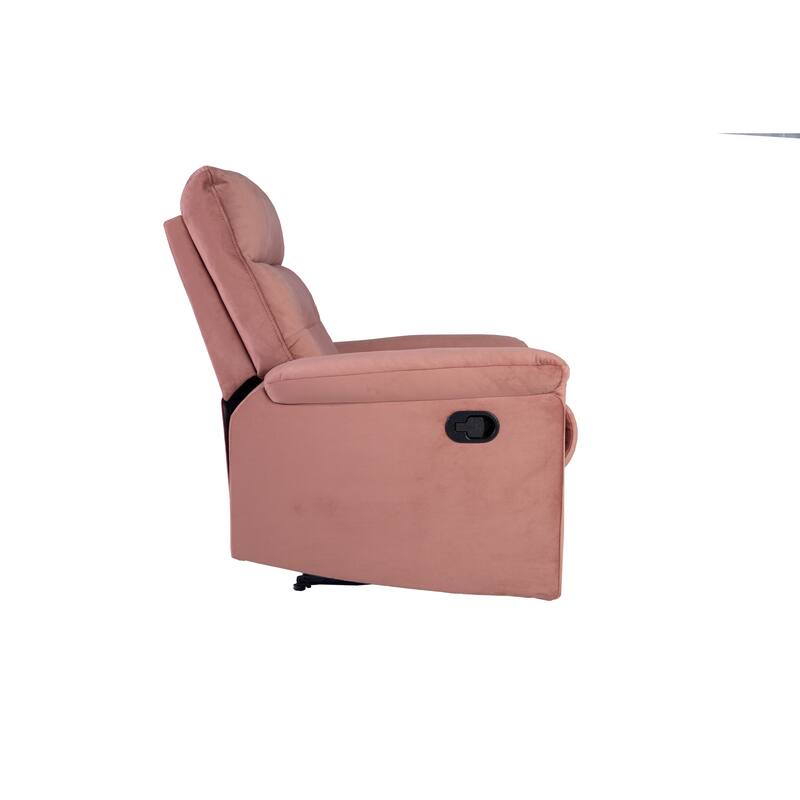 Comfortable Single Recliner with Manual Handle and Velvet Upholstery for Ultimate Relaxation