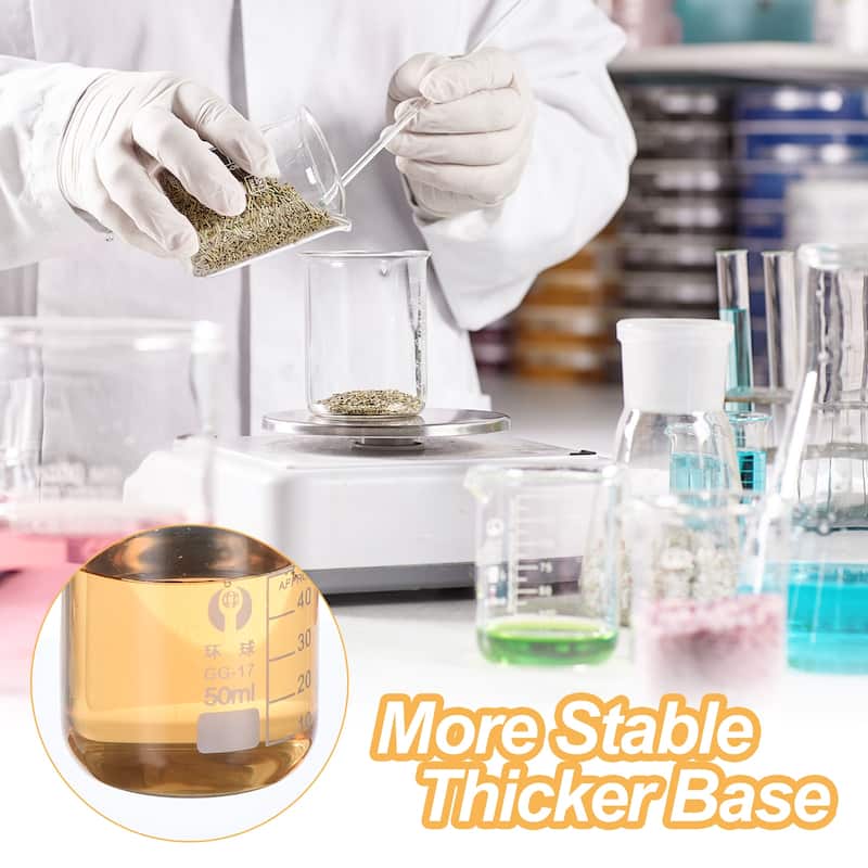 Low Form Glass Beaker, 12 Pack Glass Graduated Scale Measuring Cups