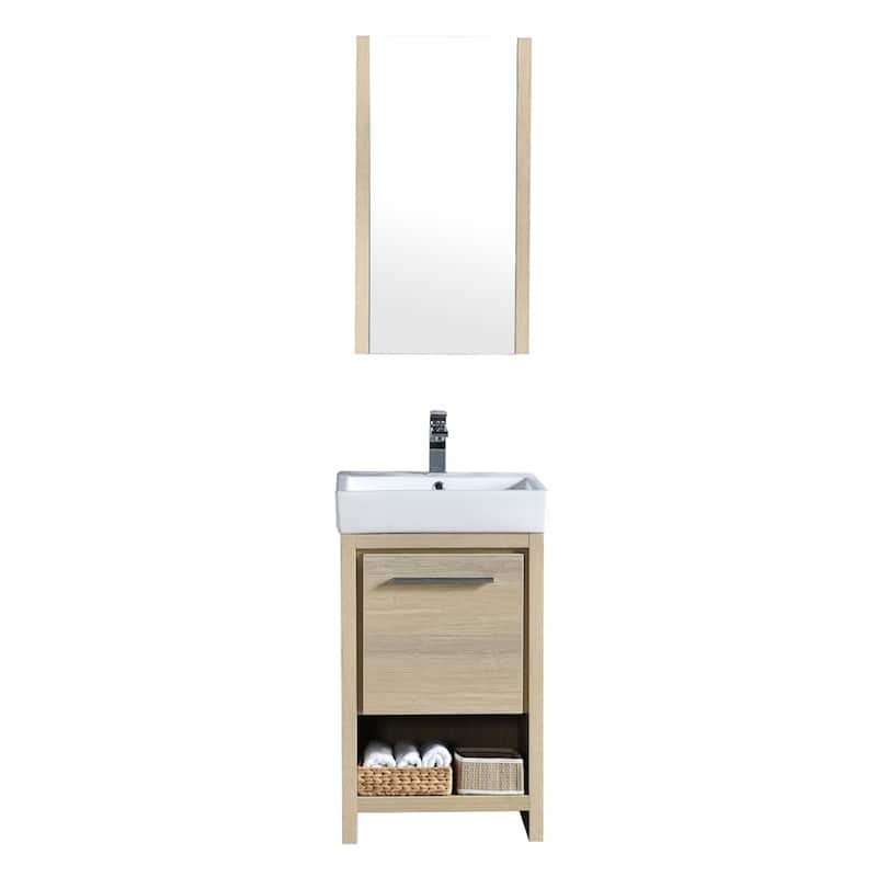 Solid Wood Bathroom Vanity with Mirror Medicine Cabinet