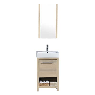 Solid Wood Bathroom Vanity with Mirror Medicine Cabinet