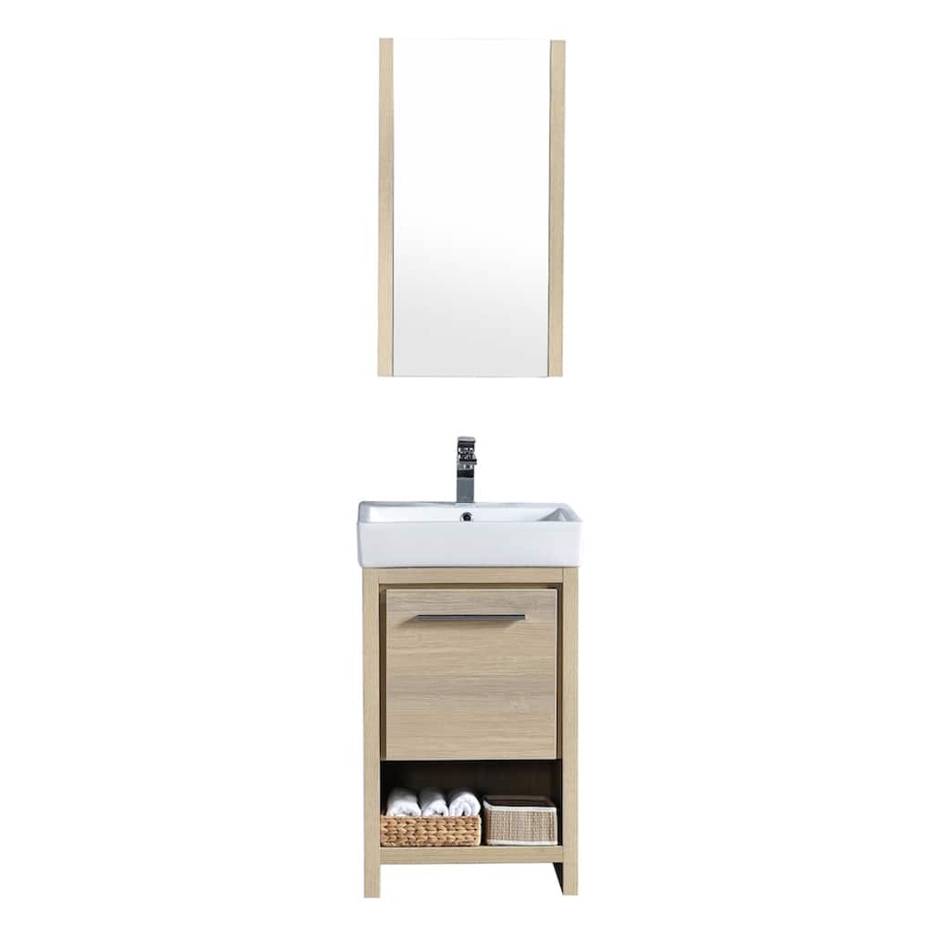 Solid Wood Bathroom Vanity with Mirror Medicine Cabinet