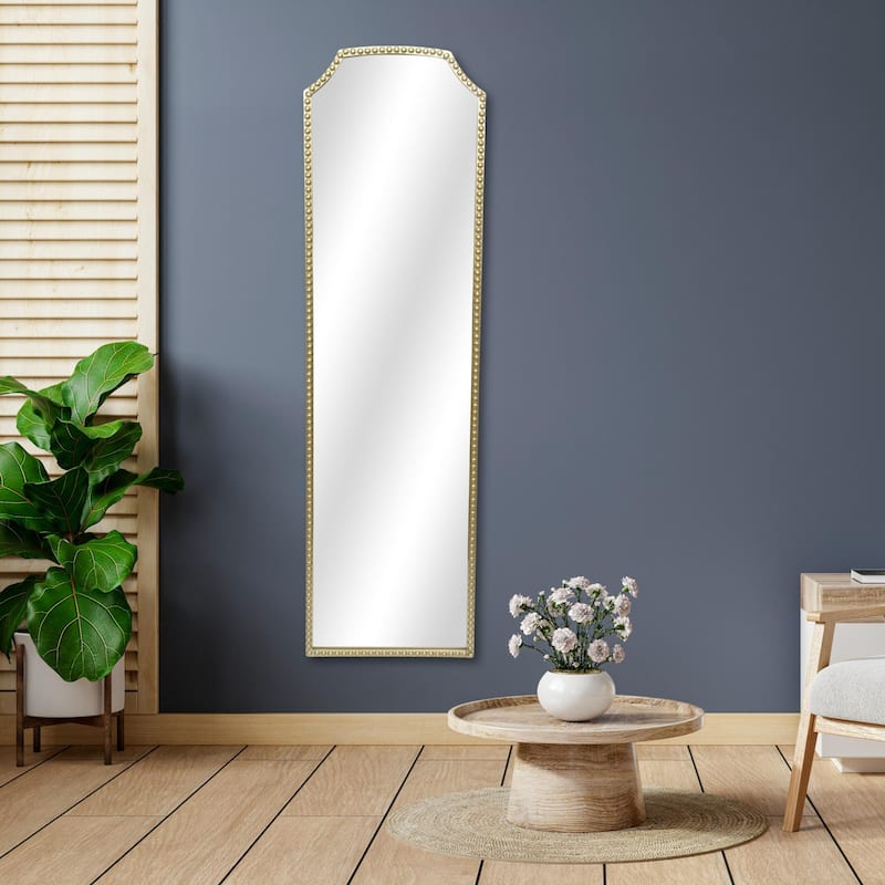 Studded Metal Frame Floor Mirror - 63.75" - Gold