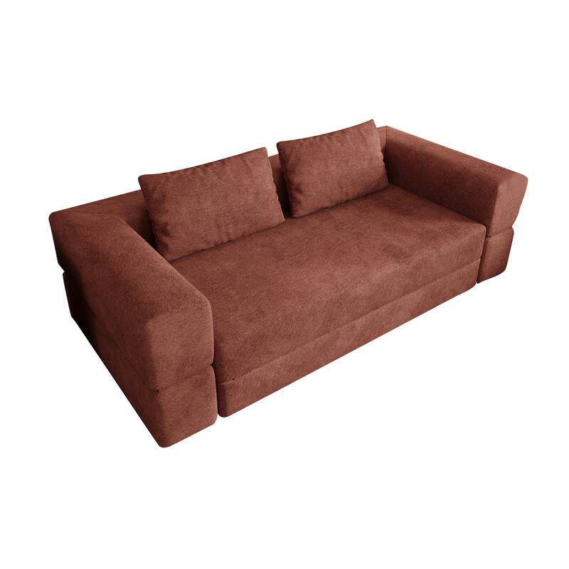 Sofa Bed with Rectangle Pillow and Cushions, Convertible Chair, Floor Couch and Sleeping Mattress, Folding