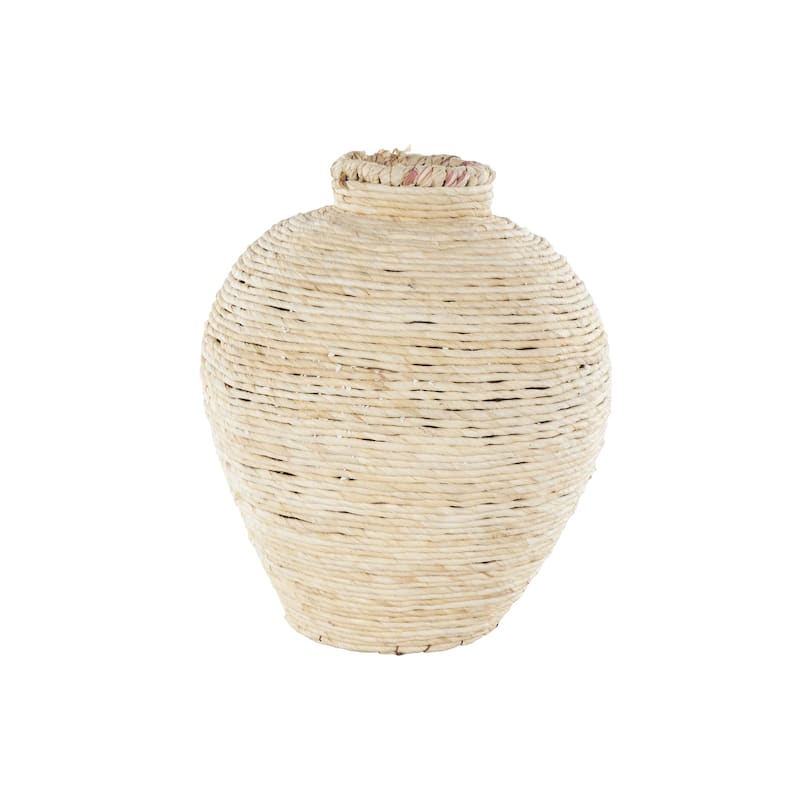 Seagrass Handmade Wrapped Pot Decorative Vase - Cream - Roche River Decor