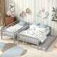 preview thumbnail 8 of 10, Twin Over Full Bunk Bed with Trundle,Ladder and Safety Rails,Convertible into 2 Beds, for Kids, Teens, Adults
