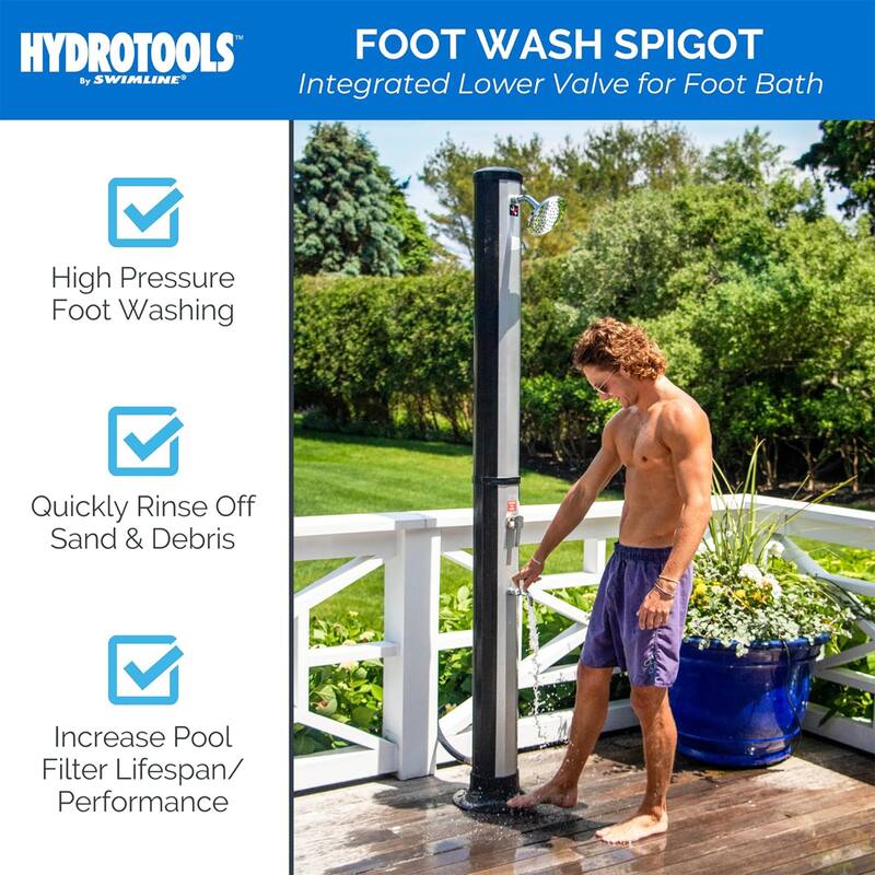 Swimline HydroTools Niagara Rainfall 7 Foot Adjustable Outdoor Solar Shower - 30.8