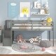 preview thumbnail 6 of 7, Versatile Twin Size Wood Loft Kids Bed with Staircase,Guardrail Grey