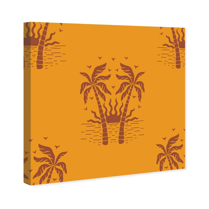 Wynwood Studio Canvas Floral and Botanical Pumkin Palm Paradise Orange Modern & Contemporary Wall Art Canvas Print