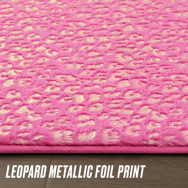 Juicy Couture Metallic Leopard Plush Rugs