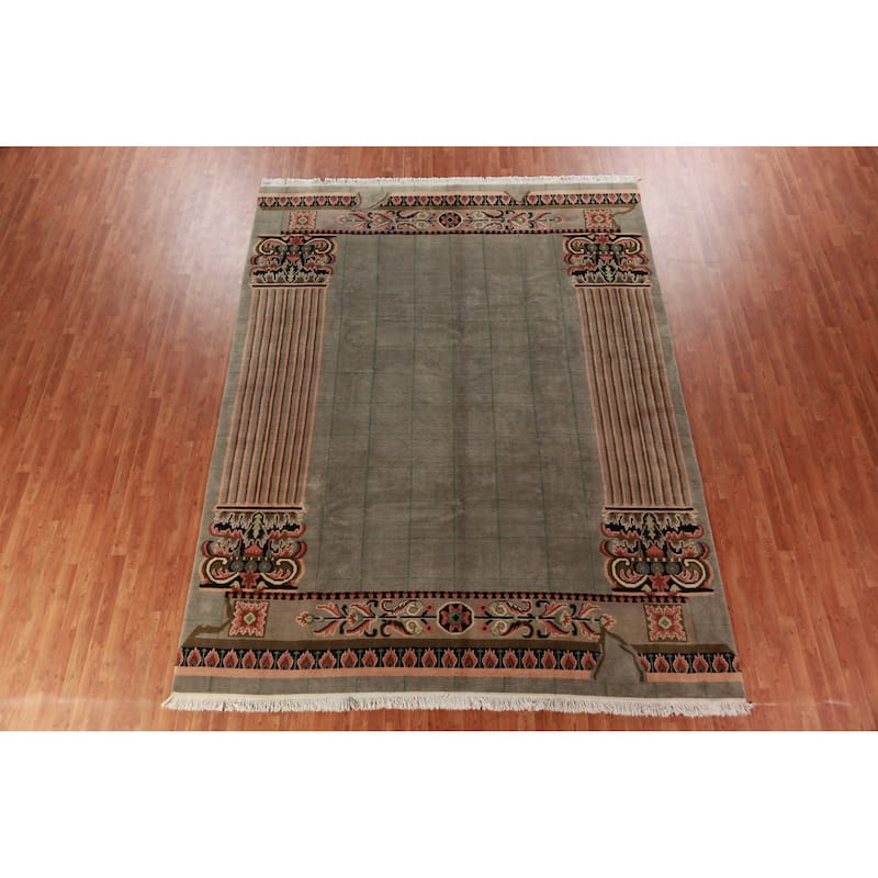 Nepalese Oriental Area Rug Hand-Knotted Wool Carpet - 9'0"x 11'7"