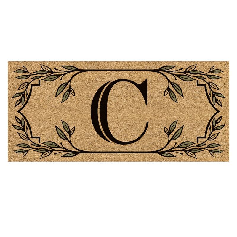 Monogram Flocked Sassafras Coir Switch Mat - C