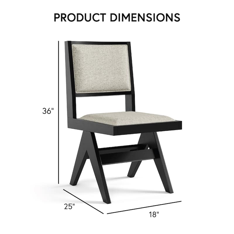 Furniture of America Evrena Modern Black Padded Fabric Dining Chairs (Set of 2)