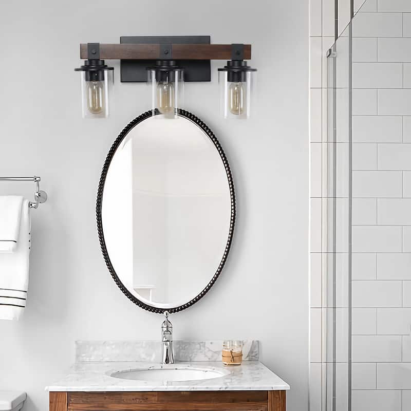 3-Lights Farmhouse Vanity Lights,Rustic Bathroom Light