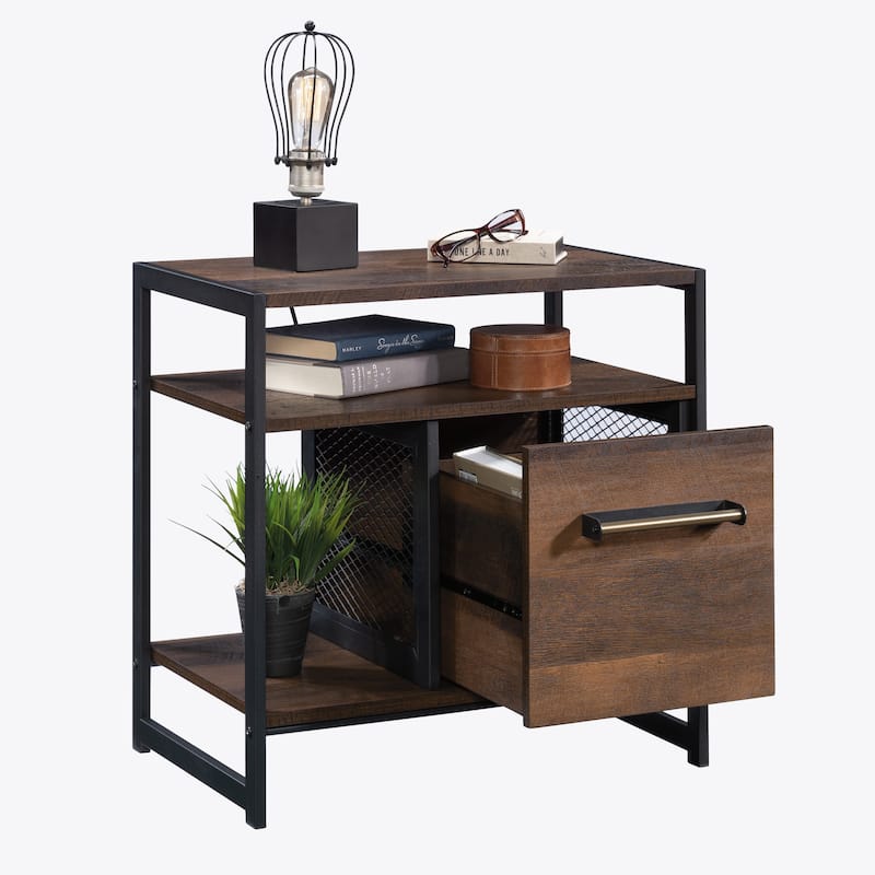Wood Side Table Nightstand with Drawer, Brown