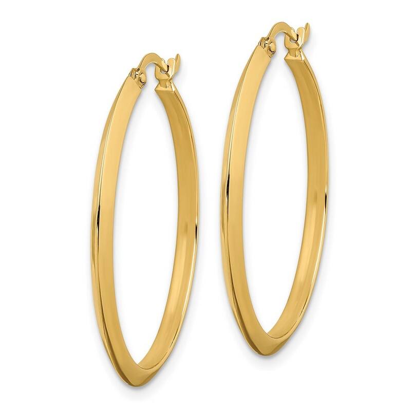 Curata 14k Yellow Gold Polished 32.75x31.75mm Hoop Earrings