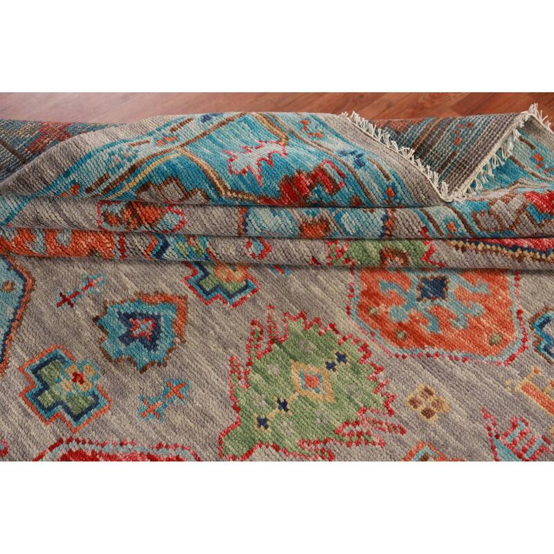 Tribal Geometric Oushak Oriental Area Rug Handmade Wool Carpet - 8'0" x 9'11"