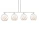 Option Brushed Satin Nickel / White Glass with White Rope