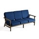 preview thumbnail 29 of 90, Casual Wood Outdoor Patio Sofa Loveseat with Cushion