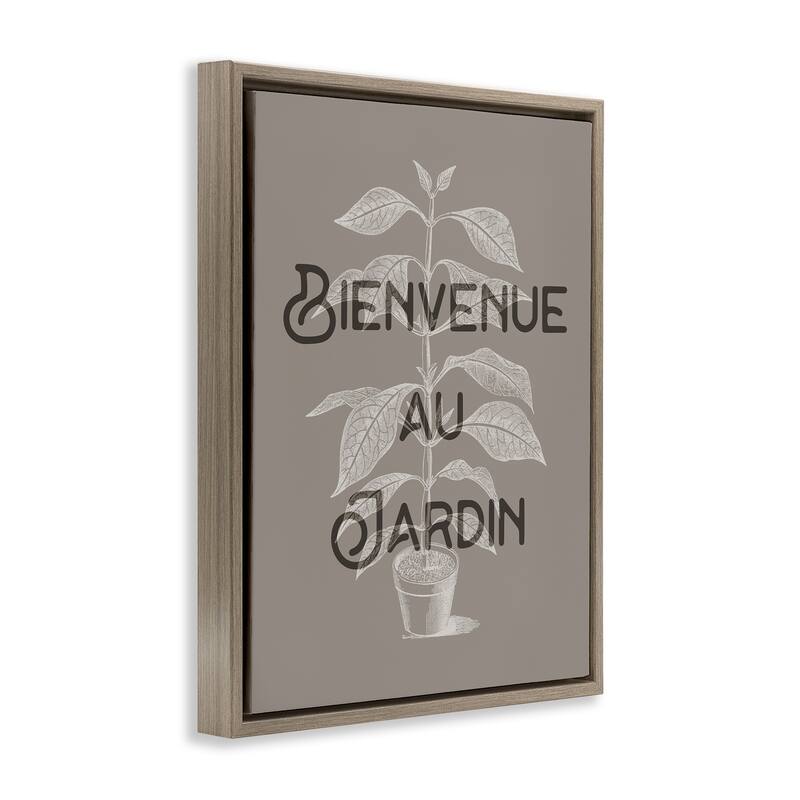 Stupell French Garden Plant Phrase Framed Floater Canvas Wall Art Design By Lil' Rue
