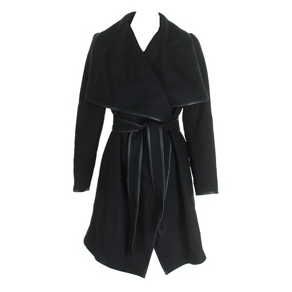 petite black wrap coat