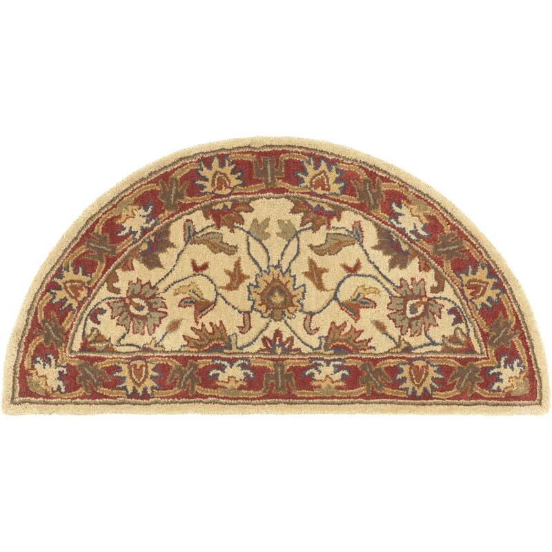 Livabliss Caesar Updated Traditional Border Area Rug. - 2' x 4' - Ivory/Red - Hearth