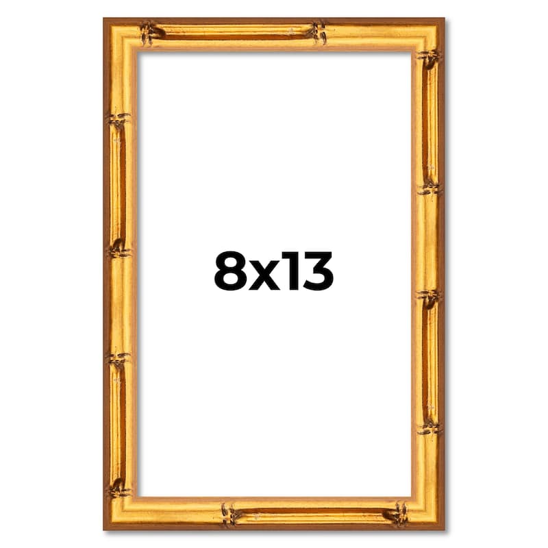 8x13 Frame Gold Bamboo Solid Wood Picture Frame | 1 Inch Moulding