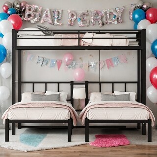Twin over Twin&Twin or Twin XL over Twin&Twin Detachable Triple Bunk Bed