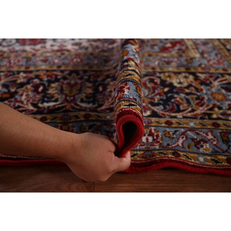Traditional Red Kashan Turkish Area Rug Oriental Machine Made Carpet - 9'8" x 12'5"