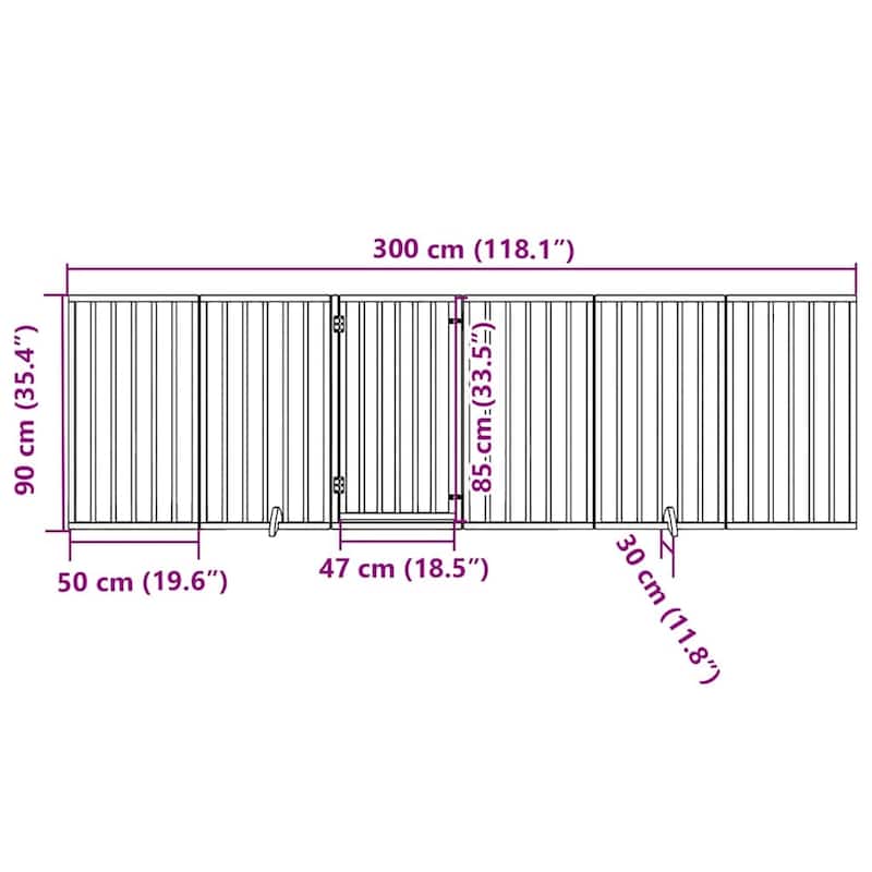 vidaXL Dog Gate Foldable Poplar Wood