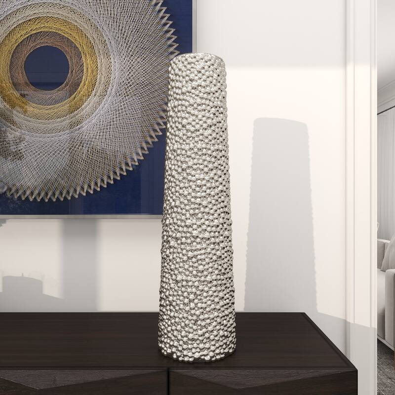Minimalist Ceramic Modern Tall Vase with Bubble Texture - Silver, Black, Gold, White
