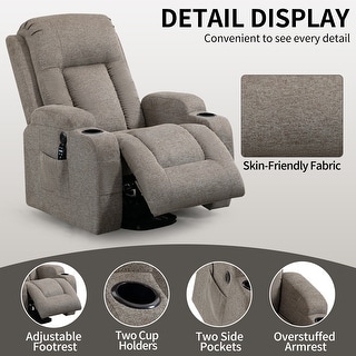 Adjustable 8-Vibrating Vibration Nodes Power Massage Chair with Heating ...