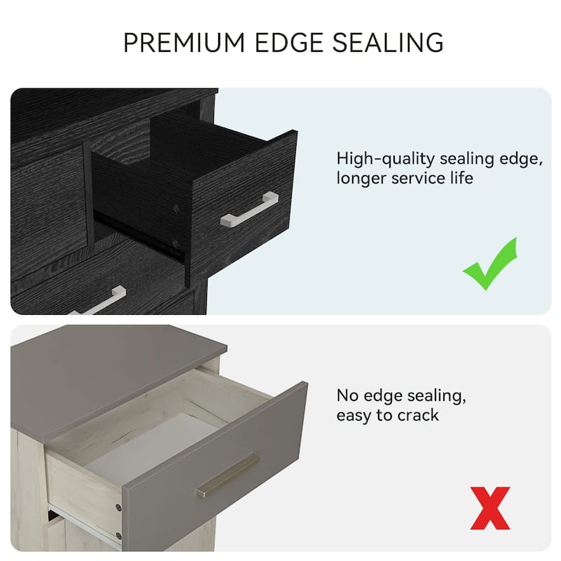 7-Drawer Dresser for Bedroom, Modern Wooden Storage Chest with Metal Handles, Sturdy MDF Organizer for Closet, Nursery