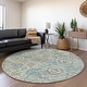 preview thumbnail 48 of 47, Premium Washable Super Soft Traditional Damask Mayfield Rug Peacock - 8' x 8' - Round