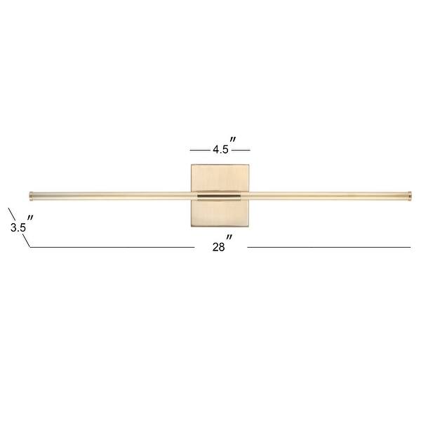 dimension image slide 3 of 13, Conley 28" Dimmable Integrated LED Metal Wall Sconce, by JONATHAN Y