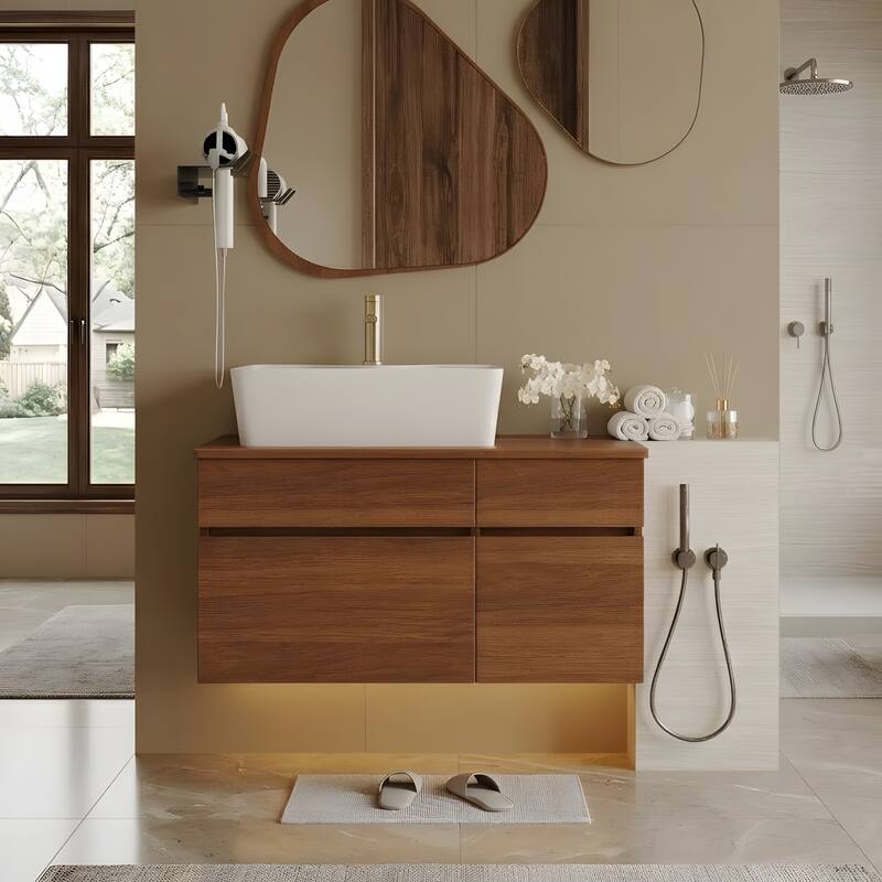 31.5 Inches Floating Single Small Bathroom Vanity with Sink