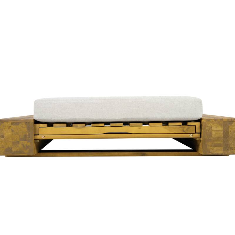 Christopher Knight Home - Amedea Outdoor Acacia Wood Chaise Lounge with Adjustable Backrest & Water-Resistant Cushion