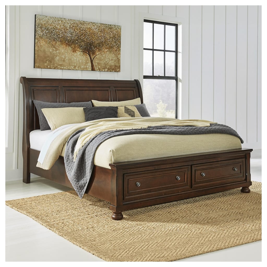 Signature Design by Ashley Porter Dark Brown Sleigh Storage Bed
