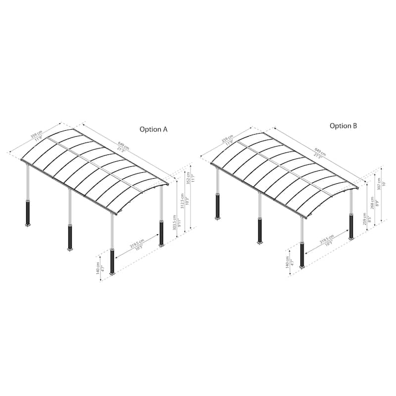 Alpine 12 ft. Gray RV Carport and Boat Shelter