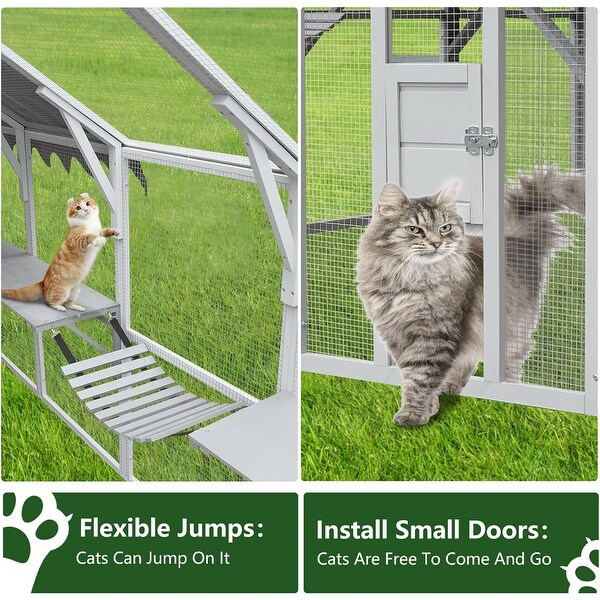 Large Outdoor Cat House Enclosure, 111.5 x 74.25 inches