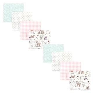 Hudson Baby Infant Girl Cotton Flannel Receiving Blankets Bundle Set, Enchanted Forest, One Size - Enchanted Forest - One Size