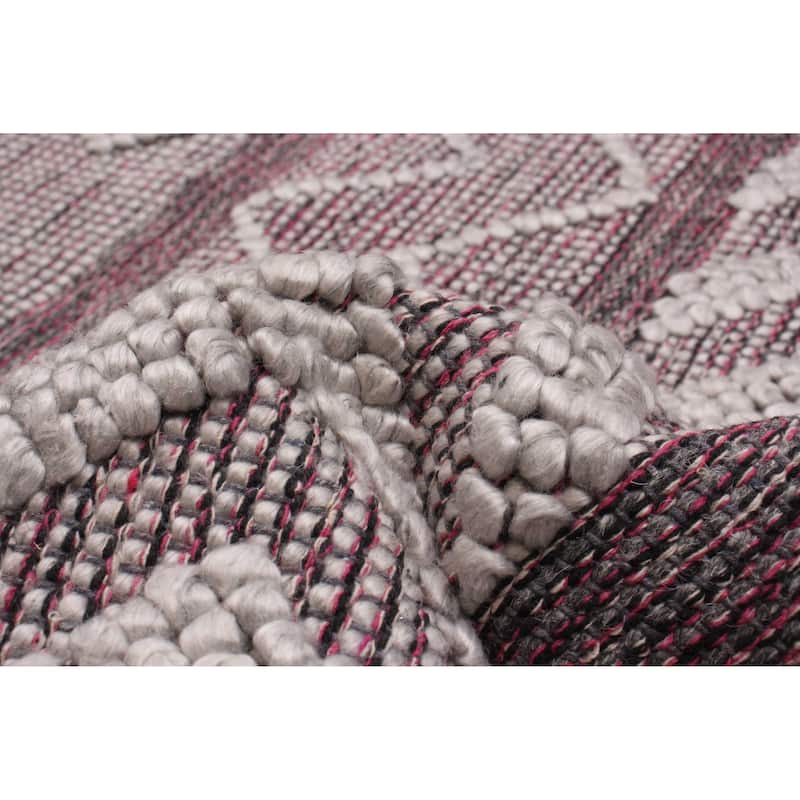 ECARPETGALLERY Braid weave Sienna Grey Wool Rug - 6'0 x 9'1