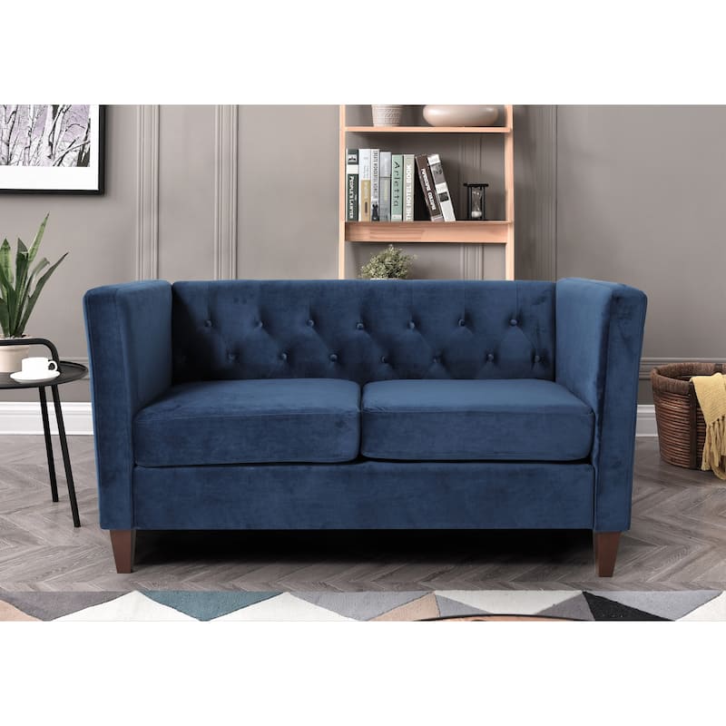 Lisette Velvet 2PCs Living Room Set Sofa & Loveseat