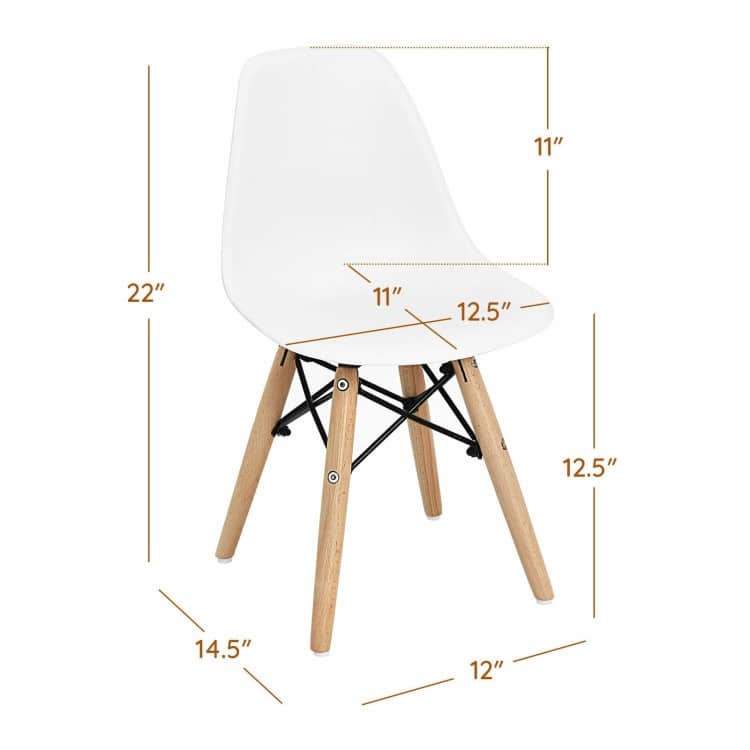 4 PCS Children Chair Set Medieval Style Dining Chairs with Wood Legs - 14.5" x 12" x 22" (L x W x H)