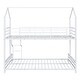 preview thumbnail 8 of 10, Contemporary Design Metal House Bunk Bed with Roof, Safety and Convenience, Twin over Full, White