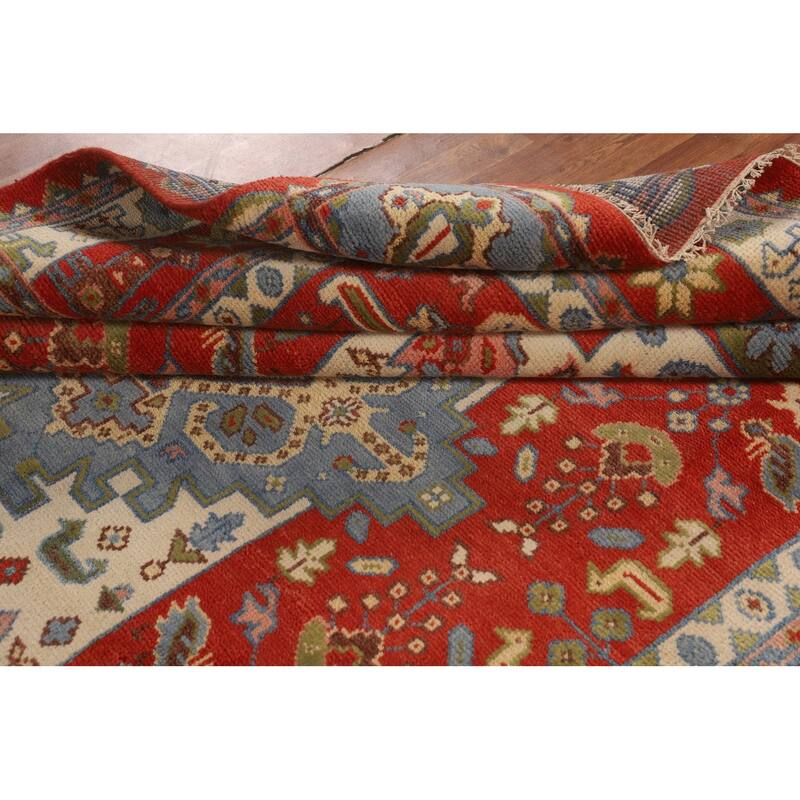 Tribal Geometric Ziegler Area Rug Hand-Knotted Oriental Wool Carpet - 7'10"x 9'8"