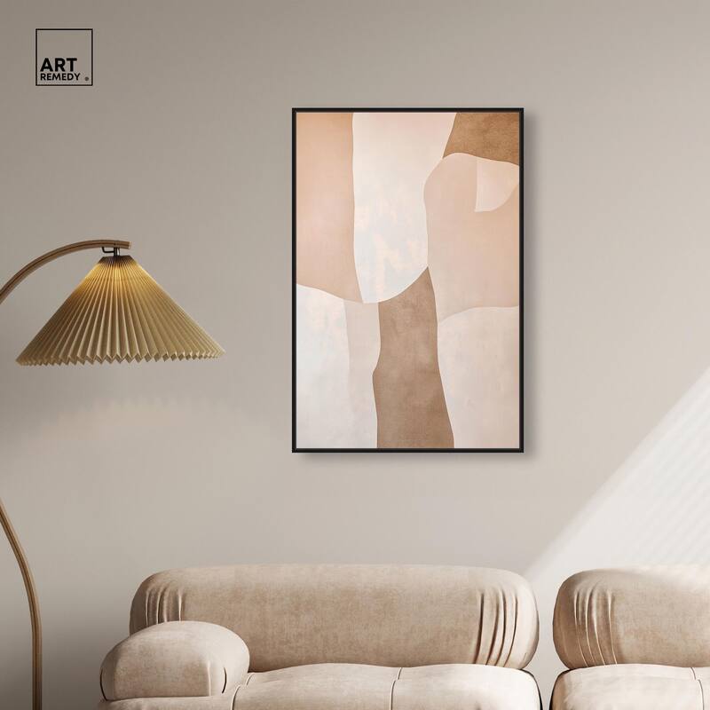 Forms in Beige I Canvas by Art Remedy