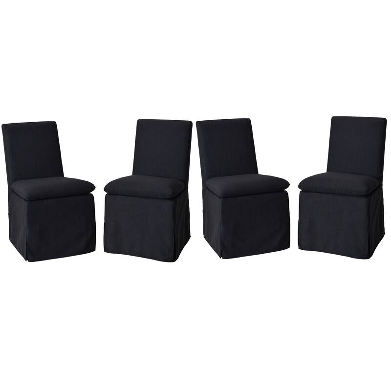 KINWELL Performance Fabric Slipcover Dining Chair Side Chair With Casters