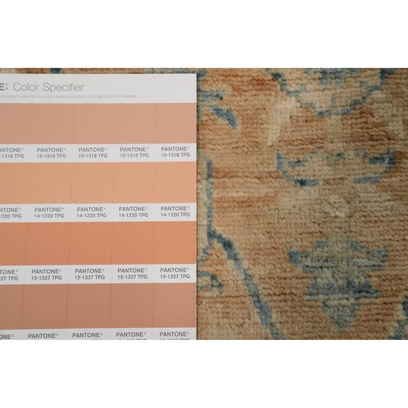 Hand Knotted Oriental 100% Wool Carpet Traditional Floral Oranges & Rust Ziegler Runner Rug - 11' 9'' X 3' 1''