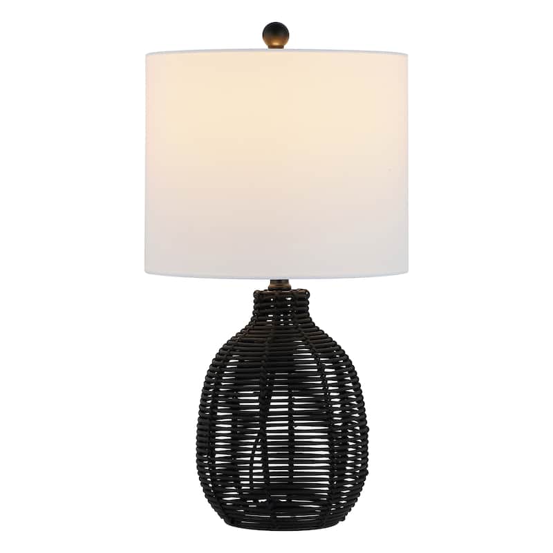 SAFAVIEH Lighting Oroya Tropical Coastal Boho Rattan 23-inch Table Lamp - 12 in. W x 12 in. D x 23 in. H